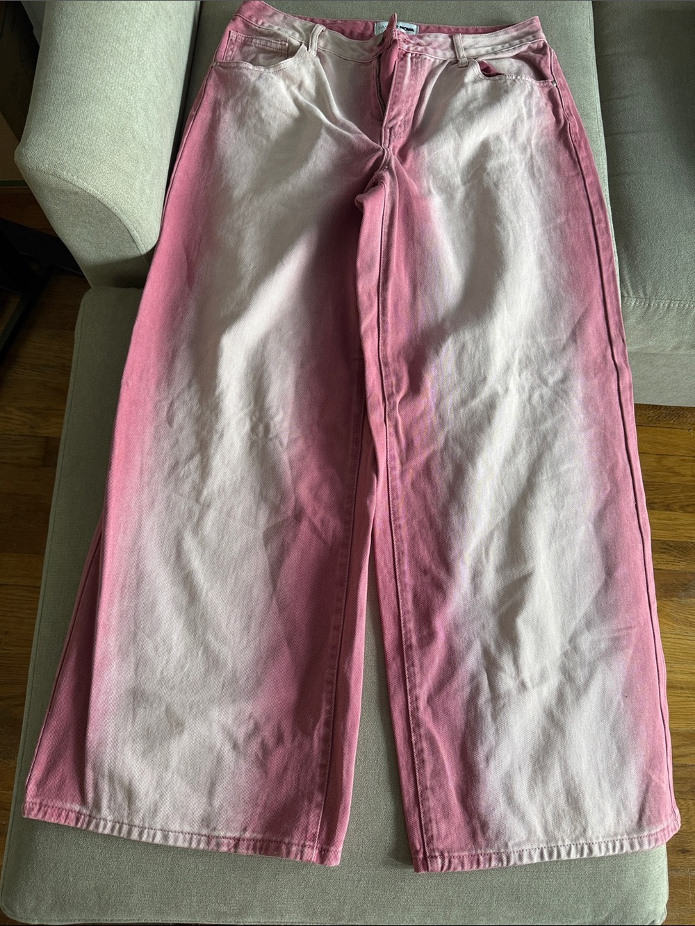 Fashion Nova Pink High-Rise Wide-Leg Jeans